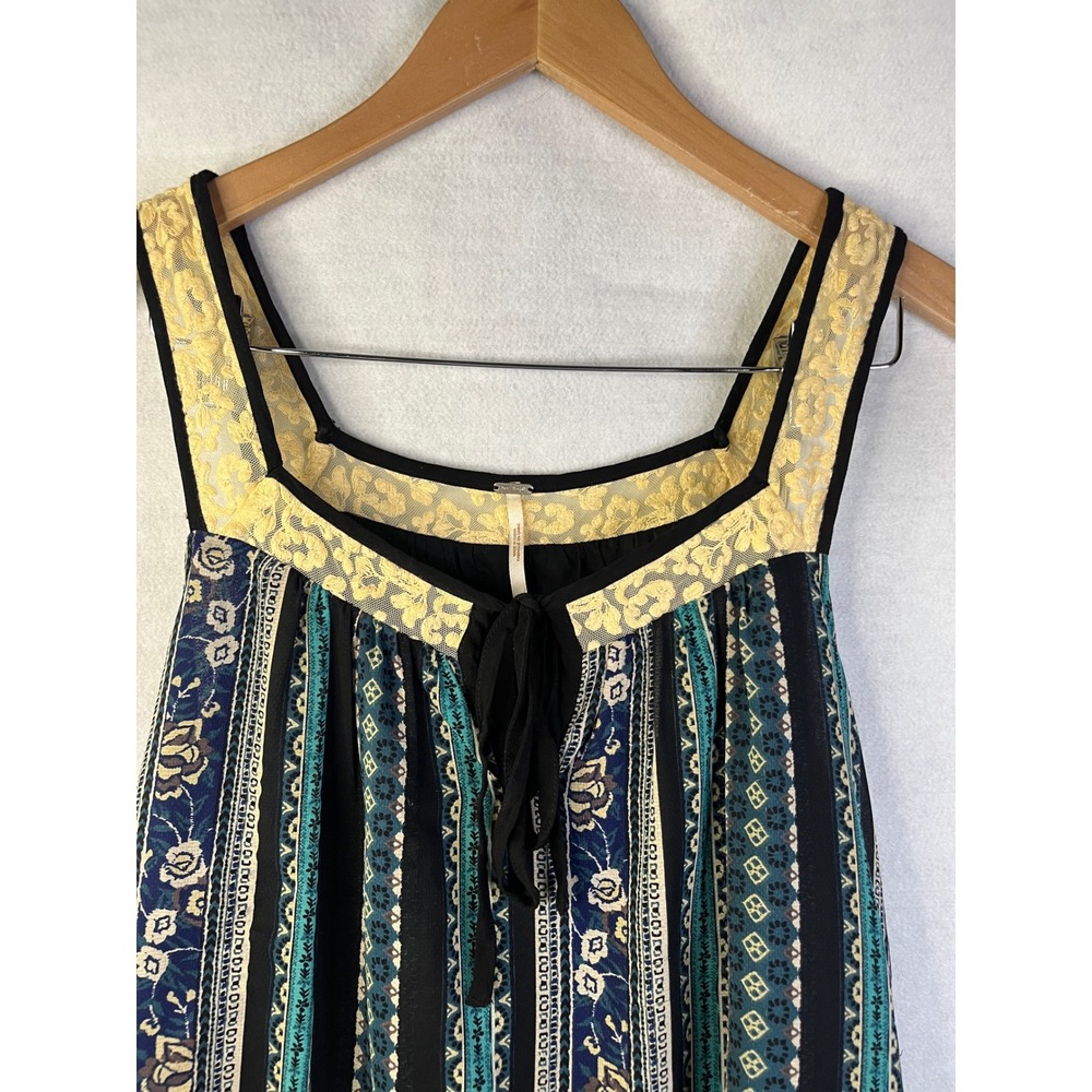 Free People Floral Patchwork Lace Slip Dress XS Boho Hippie Bohemian Whimsical - Picture 3 of 9